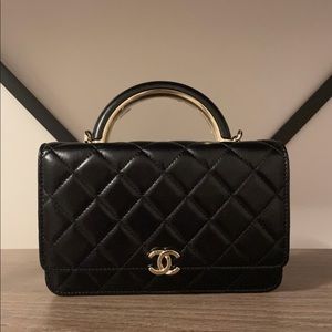 CHANEL Top Handle Wallet on Chain Lambskin